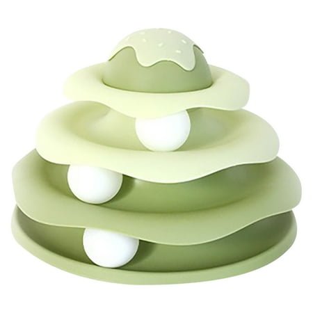 WXLCISI Cat Ball Track,Cat Ball Toy,Kitty Toys Roller,3-Level Cat Ball Tower with 3 Removable Balls,Interactive Cat Toy,Circle Track DIY Fun Toy for Kitten Mental Physical Exercise
