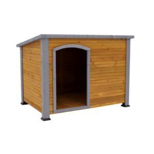 TheEshow Large Wooden Dog House for Indoor & Outdoor, Weatherproof Dog Kennel with Raised Floor
