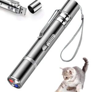 Ouxumoll Laser Pointer, Cat Toys for Indoor Cats, Cat Laser Pointer Toy, Rechargeable, 3 Light Modes and 5 Fun Patterns