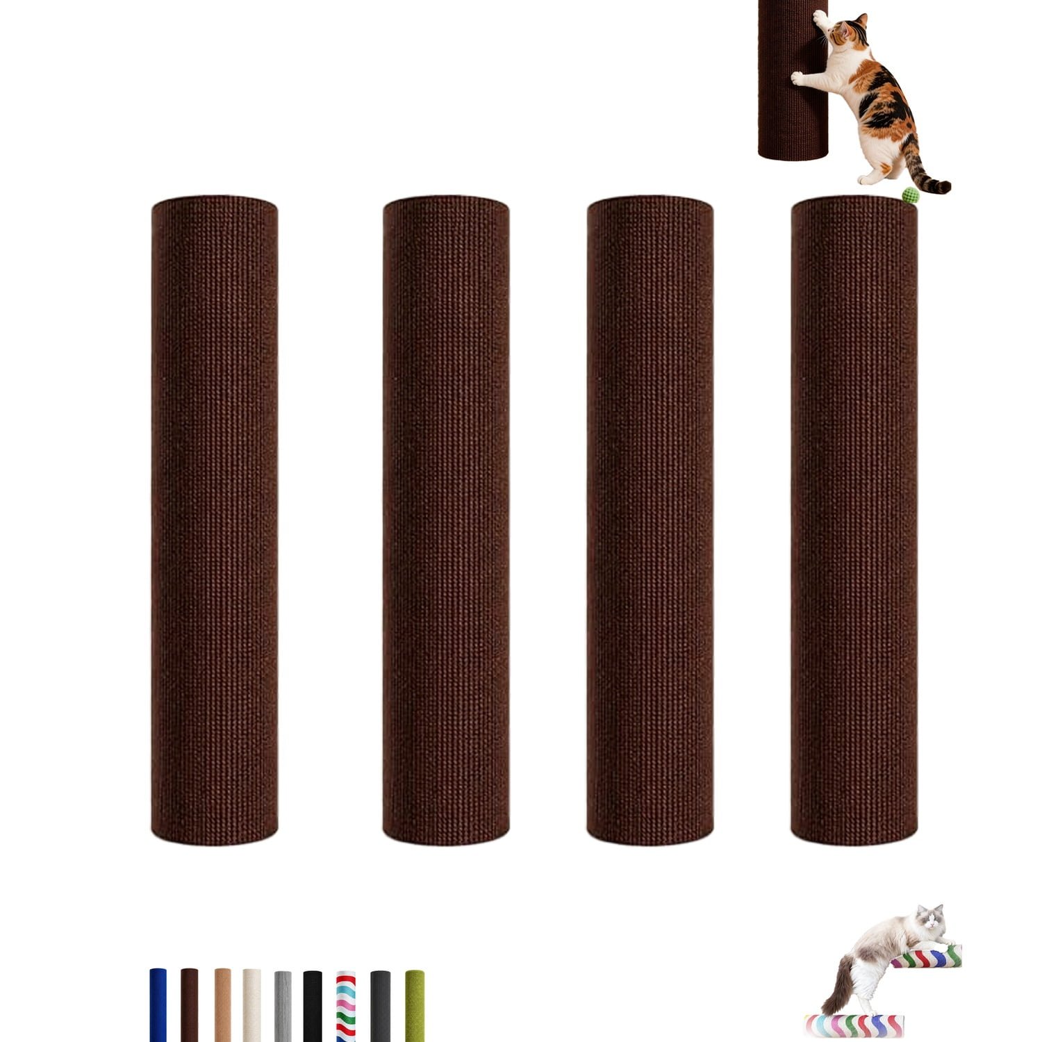 Wall-Mounted Cat Scratching Post – Vertical Self-Adhesive Climbing Tree