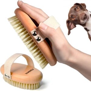 ACDANC Professional Dog Brush Boar Bristle for Short-Haired Dogs-Reduces Shedding,Non-Slip Grip,Gentle Grooming