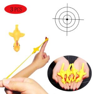 Rubber Chicken Flick Toy, Stretchy Flying Chicken, Fun Stress Relief Flingers, Safe TPR Material, Great for Parties, Gags, Christmas Stocking Stuffers, Kids, Adults, Family Game Night