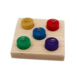 Bird Toy Wooden Foraging Puzzle Parrot Intelligence Toy Interactive Training Plaything Pet Bird Supply Multicolour – One Size