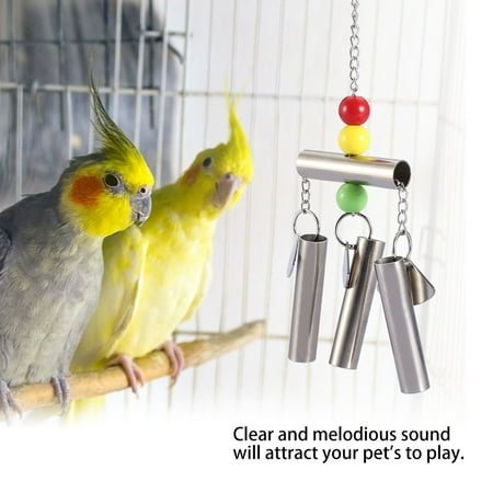 Yajisi Stainless Steel Bell Toy for Birds, Heavy Duty Parrot Standing Toy and Cage Decor for Middle Large Size Parrots (7.87 inches / 20 cm)