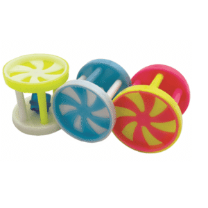 1309 Rolly Cages Bird Foot Toy Set with Colorful Rolling Cage and Bell – Individually packed by Impeckable Bird Toys – Great for Budgies, Parrotlets, Lovebirds and Small Pet Bir