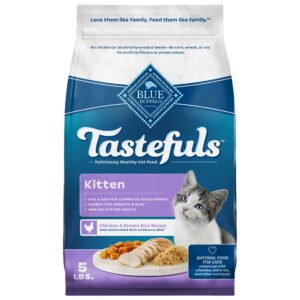 Blue Buffalo Tastefuls Natural Kitten Dry Cat Food, Chicken and Brown Rice Recipe, 5-lb. Bag