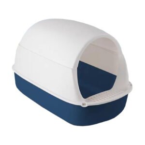 FashionCha Hooded Cat Litter Box Compact Cat Litter Box Detachable Odorless Pet Accessories Blue