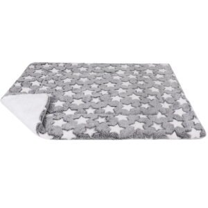 Sennaux Soft Dog Cat Crate Bed Blanket Reversible Fleece Pet Bed Kennel Pads