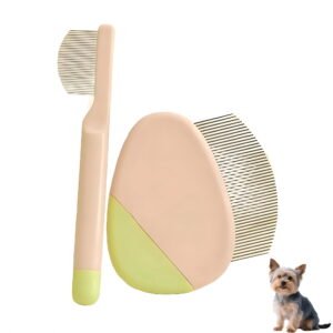 BPPEG Dog Eye Comb 2 Comb Types Portable Face Grooming Tool Dog Flea Comb Cat Comb For Pets Facial