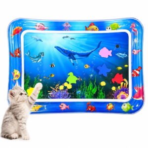 Aquameow Water Cat Toy, Thick Non-Slip Pet Cooling Sensory Pad, Interactive Water Activity Play Mat for Indoor and Outdoor Cats & Dogs
