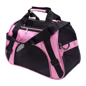 Pet Travel Carrier Portable Bag for Cats, Dogs, Kittens or Puppies, Collapsible, Durable, Airline Approved, Travel Friendly, Large Size, 21″L x 10″W x16″H, Pink