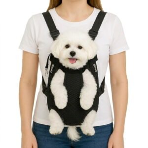 Dog Backpack Carrier, Adjustable Pet Front Carriers, Legs Out Carrying Sling Travel Bag for Small Medium Dogs 2.5-4 Lbs, Soft Wearable Puppy Chest Carry Backpacks for Walking/Hiking/Camping/Traveling