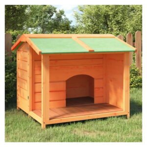 Dog Kennel Large Outdoor Wooden Pine Wood Brown Water-resistant Dog House for Golden Lab German Shepherd