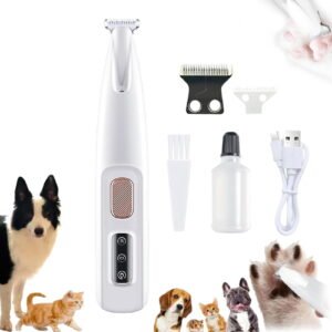 Teekol Pet Hair Trimmer – 2026 Furry Basics Paw Trimmer, Quiet Dog & Cat Hair Clipper with LED Light, Rechargeable Cordless Grooming Tool for Safe Paw, Face & Ear Trimming (1Set)