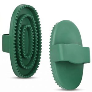 2-Pack Rubber Curry Comb – Horse & Short-Haired Dog Grooming Brush, Deshedding & Mud Removal, Flexible Massage for Bathing