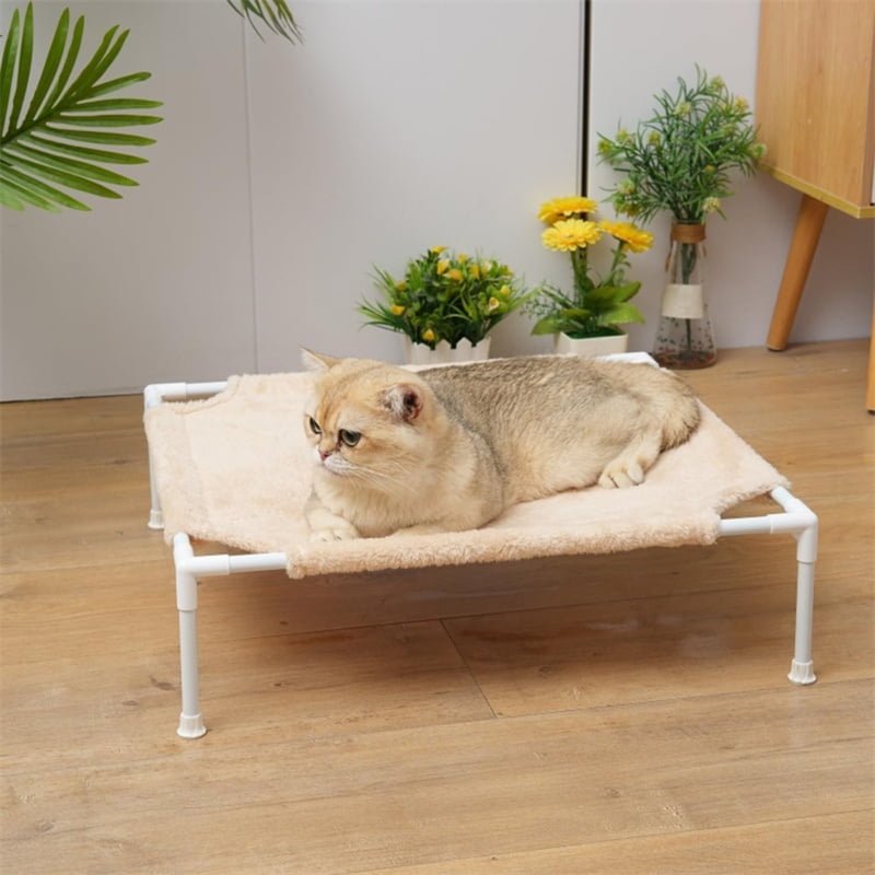 20″x18″ Elevated Dog Bed, Portable Raised Pet Bed W/ Removable&Washable Soft Plush, Small