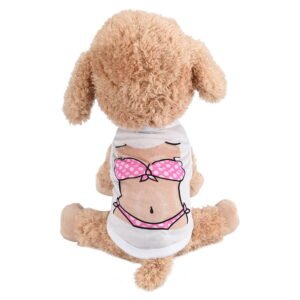 FAMTKT Pet Puppy Small Dog Pet Clothes Bikini Printing Apparel Vest Clothes, Dog Birthday Party Supplies, Pet Clothes