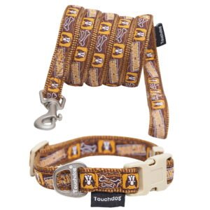 Touchdog ® ‘Caliber’ Designer Embroidered Fashion Pet Dog Leash and Collar Combination