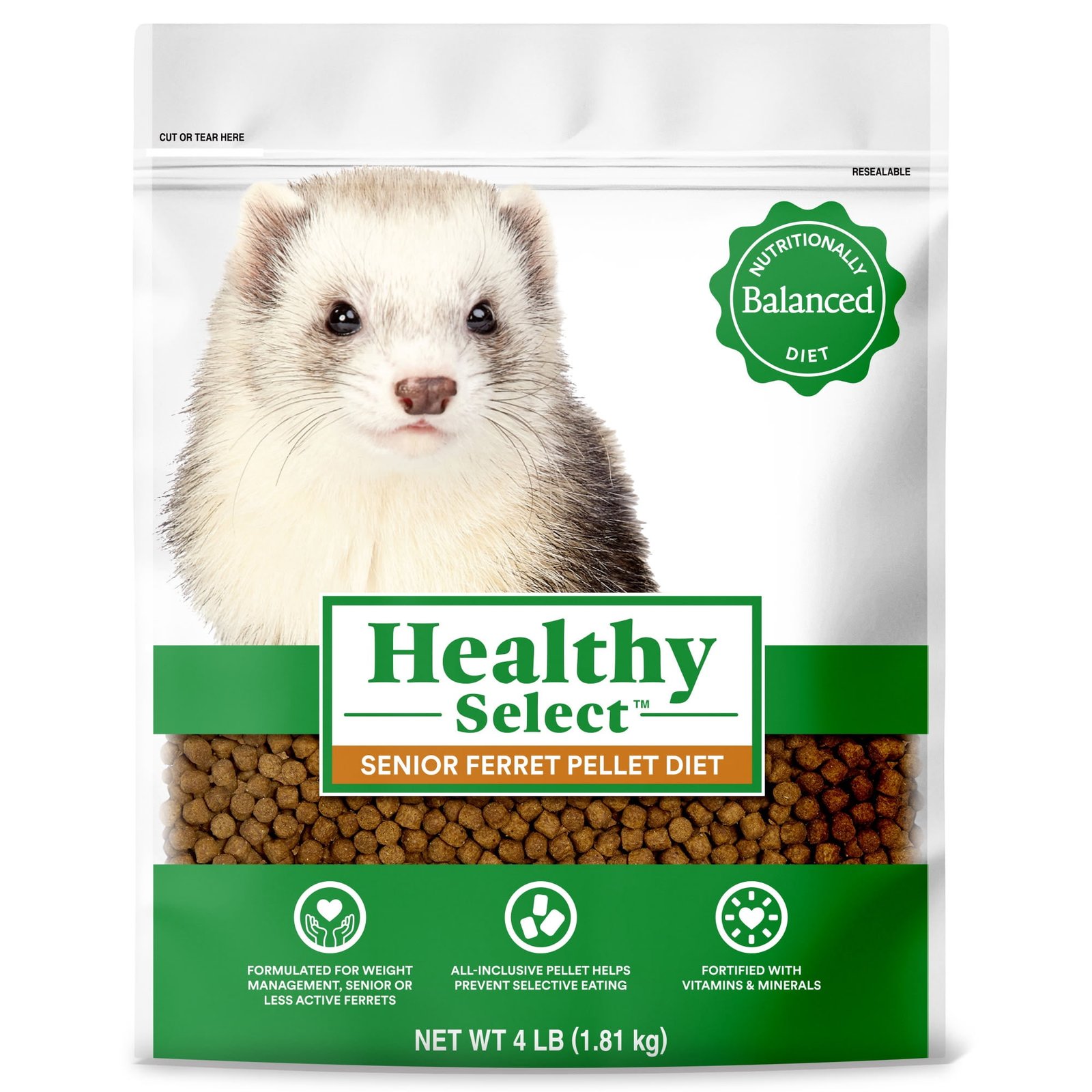 Healthy Select Senior Ferret Pellet Diet for Small Animals 4 lbs.