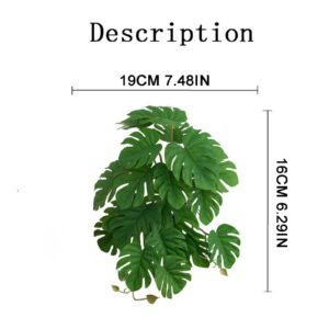 Reptile Plants for Terrarium, Artificial Hanging Plants with Suction Cups, Amphibian Tank Habitat Decor Plastic Plant for Bearded Dragons Lizards Snake Geckos Frogs by WEIWEIGG