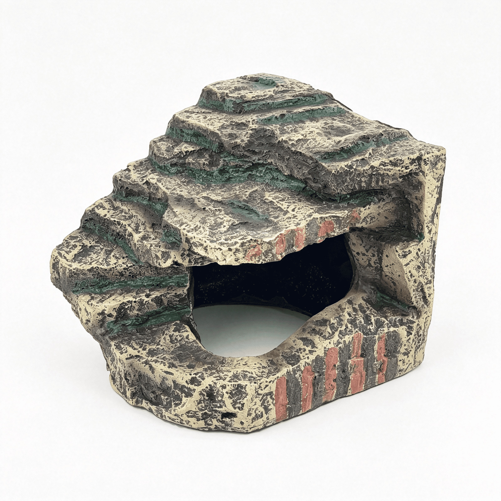 BPPEG Reptile Hide,Great for Geckos,Snakes,Bearded Dragons&Lizards. with Steps for Rock Climbing,It Doubles As Aquarium Rock Cave Corner Cave for Climbing Hiding