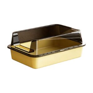 Semi Enclosed Cat Litter Box with Odor Control Accessory