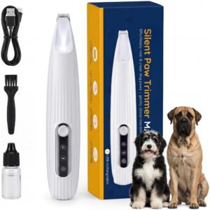Silent Groom Pro Pet Paw Trimmer | Cordless Shaver for Dogs, Cats, Big & Small Animals with Light | Rechargeable Home and Salon Grooming Tool for Paws, Face, Ears, Butt