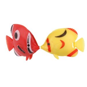 FESTFENDS 10-Pack Plastic Artificial Fish for Aquarium Decor, Realistic Floating Fish Decorations in Assorted Colors