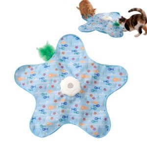 Interactive Cat Toy for Indoor Cats, Rechargeable Hide & Seek with Touch Sensor, Bird Chirps & Moving Feathers – Fun for Bored Adult Kittens