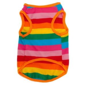 Pet Vest for Fashionable Rainbow Shirt Apparel for Cats and Dogs Summer Clothes with Stripes Dog Puppy Cat