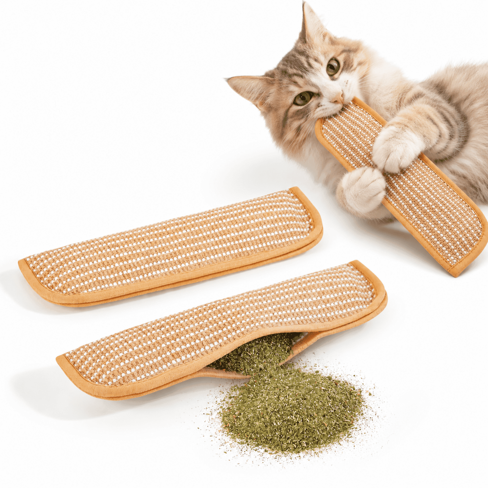 2-Pack Cat Toys with 6000mg Organic Catnip, Soft Sisal Material – Kitten Chew Toys for Indoor Cats, Interactive Kicker and Scratching Toy for Bored Cats