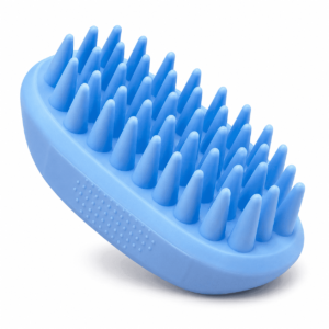 1 PACK Pet Silicone Shampoo Brush for Long & Short Hair Medium Large Pets Dogs Cats, Anti-skid Rubber Dog Cat Pet Mouse Grooming Massage Comb (Blue)