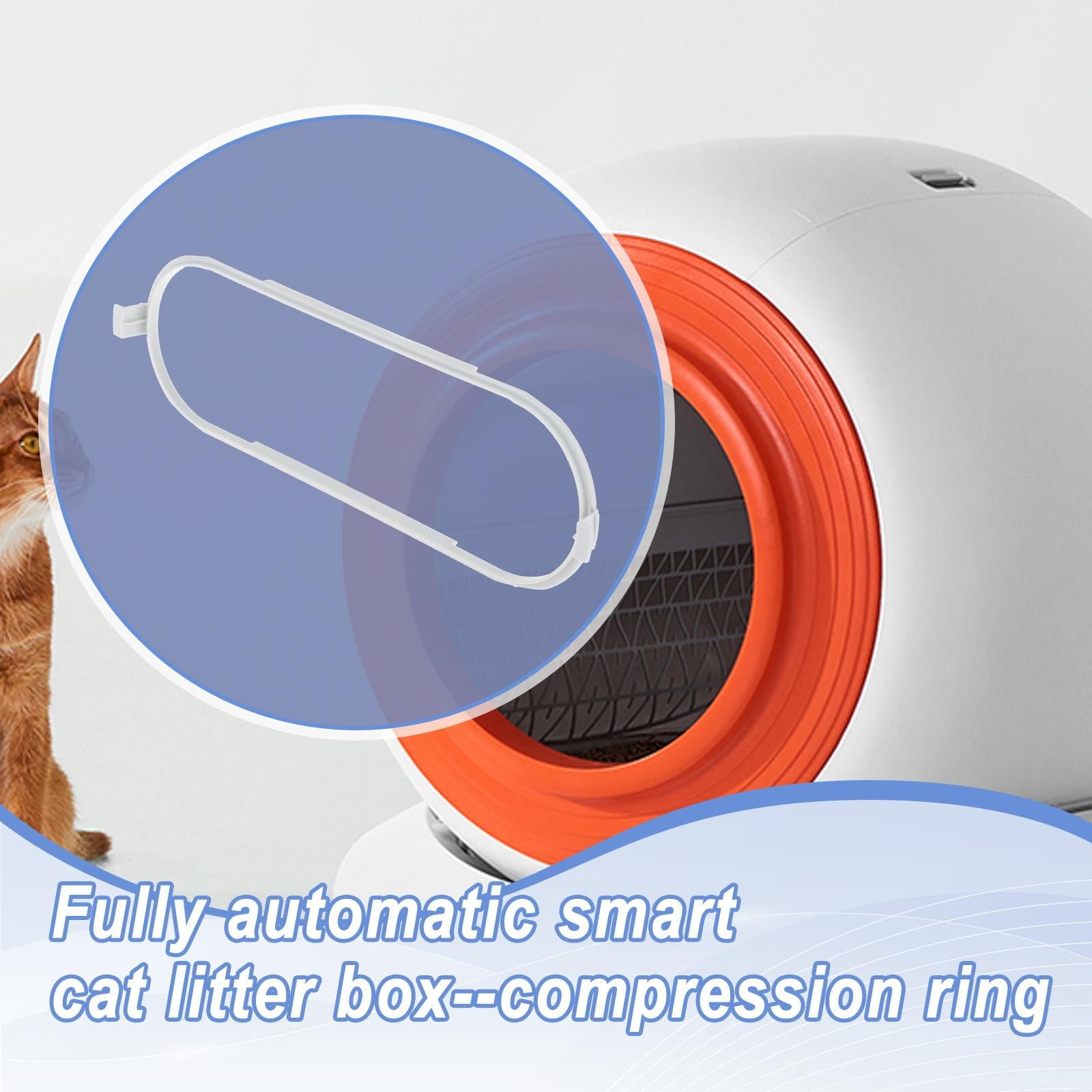 EHJRE Cat Litter Box Accessories, Including Cat Litter And Replacement Parts for The Waste Bin. Made of PP Material for Efficient Waste Separation An pressure ring
