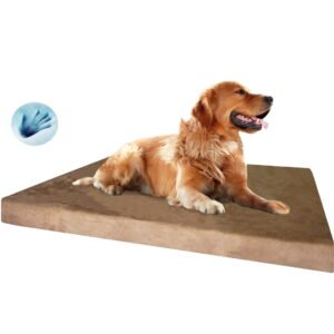 Dogbed4less Orthopedic Memory Foam Dog Bed, 40 x 35 x 4 inch, Waterproof, Washable Microsuede Cover, Brown