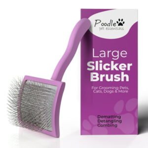Slicker Brush for Dogs – Detangling Dog Brushes for Grooming with Soft Bristles & long Pins – Professional Dog Grooming Brush to Removes Tangles & Dirt (large)
