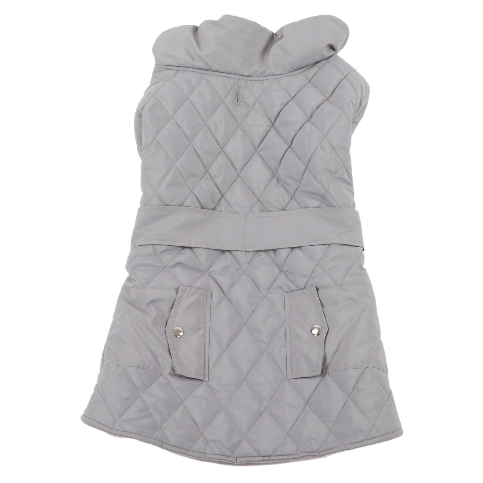 Windproof Dog Winter Coat Adjustable Soft Warm Pet Vest Jacket for Medium Large Dogs Cold Weather Windbreaker with Harness Hole Outdoor Apparel Grey S