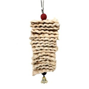 WE-POLUJ Bird Chewing Toy Corn Husks Wood Beads Entertainment Toys for Medium Parrot