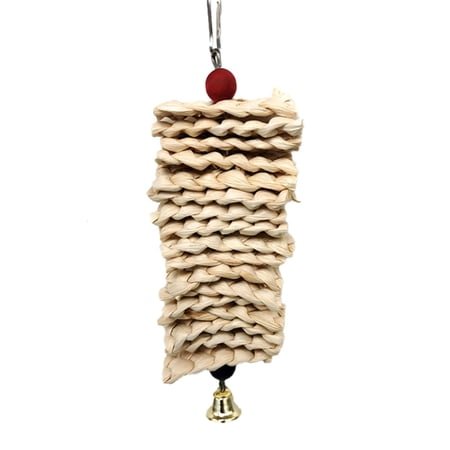 WE-POLUJ Bird Chewing Toy Corn Husks Wood Beads Entertainment Toys for Medium Parrot
