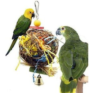 2 Pack Bird Chewing Toys Foraging Shredder Toy Parrot Cage Shredder Toy Foraging Hanging Toy For Cockatiel Conure,Interactive Pet Toys,Gifts for Pets and Pet Lovers(B)