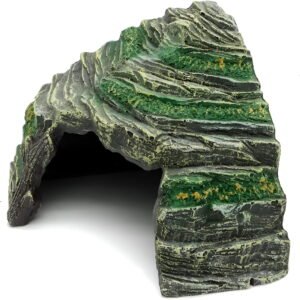 ACDANC Medium Reptile Hide Cave, Natural Rock Resin Terrarium Decor, Aquarium Tank Accessories for Bearded Dragon, Snake, Lizard, Turtle