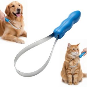 Top Paw Shedding Blade for Cats & Dogs, Stainless Steel Shedding Blade Deshedding Tool, Curry Comb Pet Grooming Brush for Loose Hair Removal on Short & Long Coats (1PC)