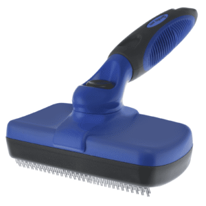 SCRUBIT-PETS Self Cleaning Slicker Brush – Cat & Dog Grooming Brush for shedding hair – One-click Cleaning with retractable Bristles – Hair remover for Large and Small Pets.