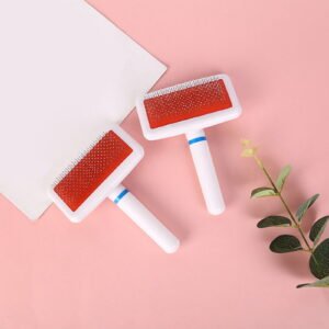 Stainless Steel Pet Slicker Brush 5.5″, Grooming Comb for Dogs and Cats, Detangling Undercoat Tool for Shedding and Hair Removal