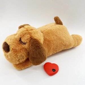 Puppy Heartbeat Stuffed Toy – Relieve Pet Anxiety and Calm Aid, Size Approx. 20x35x18cm/7.87×13.78×7.09in