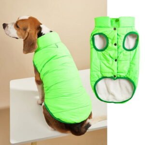 Zhuge Windproof Dog Winter Jacket Dog Coat Warm Dog Vest Cold Weather Pet Apparel with 2 Layers Fleece Lined for Small Medium Large Dogs (XS, Green)