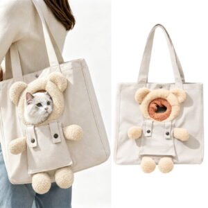 Dog Bag Carrier Cat Carrier Pouch Puppy Carrier Bag for Small Dogs 0-14 lbs，Cute Pet Canvas Shoulder Carrying Bag, Portable Kitten Tote, Comfort Carriers Handbag for Outdoor Shopping Camping