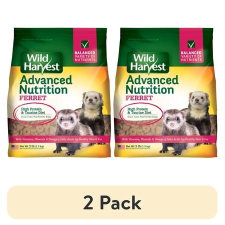 (2 pack) Wild Harvest Advanced Nutrition Ferret 3 Pounds, High Protein And Taurine Diet