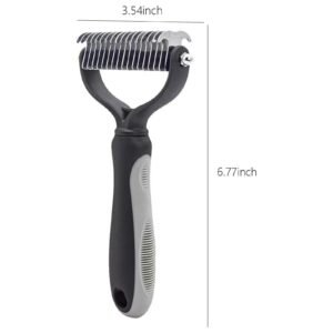 PRINxy Pet Knotting Comb,2 Sided Dematting Comb Grooming Tool For Cats Dogs,Removing Knots Slicker Grooming Brush,Suitable For Dogs With Medium To Long Hair Gray