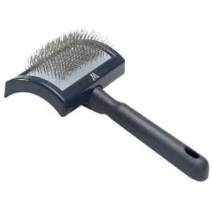 Millers Forge Stainless Steel Pins Universal Curved Pet Slicker Brush With Plastic Handle, Regular