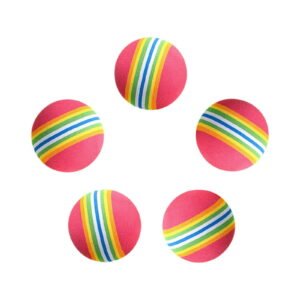Darzheoy 5pcs Interactive Cat Toy Balls for Indoor Cats Colorful Rainbow Soft Foam Kitten Toys Ball for Small Dogs Puppies Quiet Playing Stuff